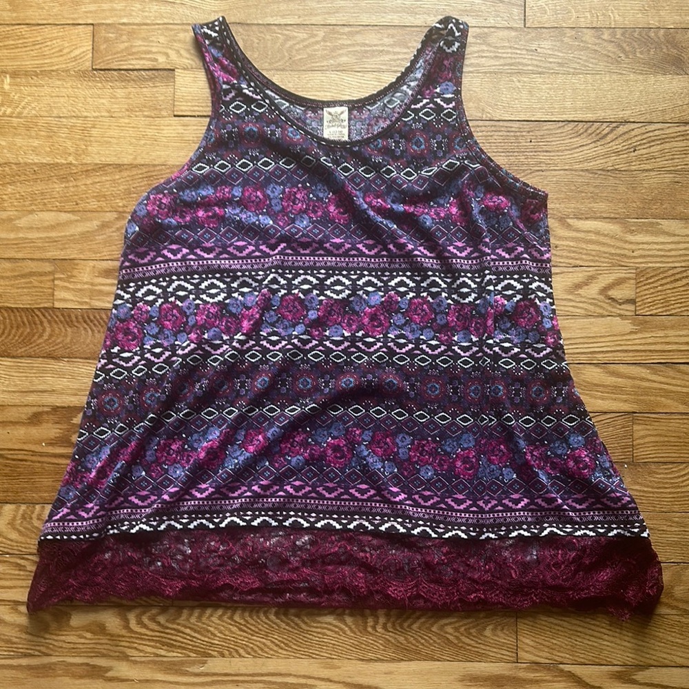 Faded Glory Purple Pink Sleeveless Relaxed Tank Top